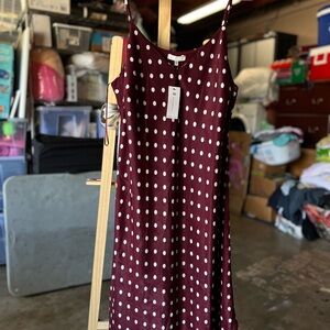 Polka Dot Burgundy Dress